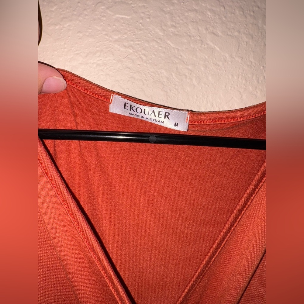 Women's Orange Ruffled Top - Picture 2 of 3